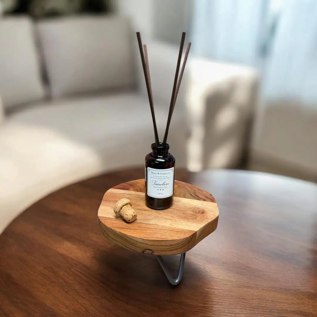 Story & Grace Co. 4oz Reed Diffuser – Amber Glass with Cork