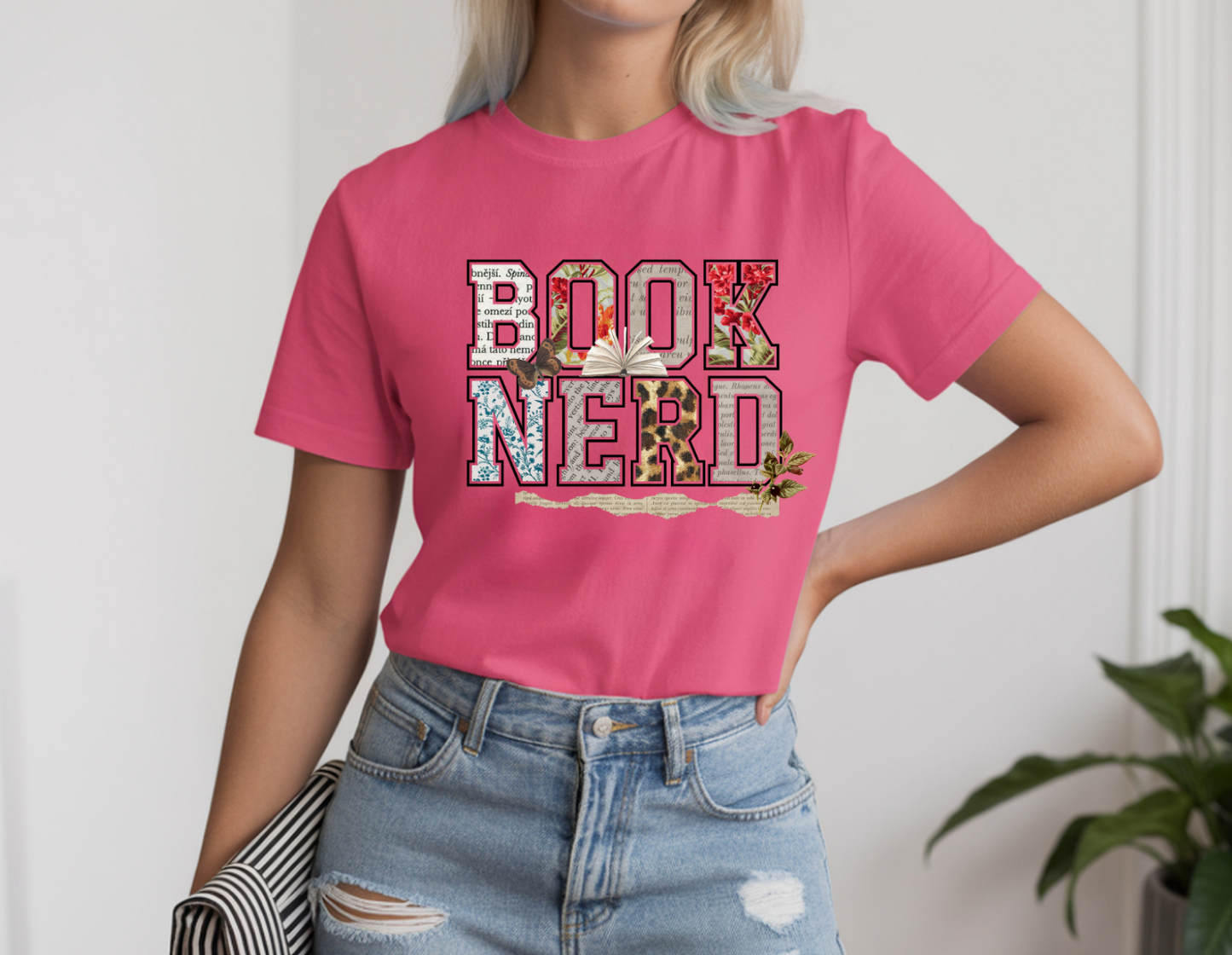 Book Nerd Floral Graphic Tee | Vintage Book Lover Shirt