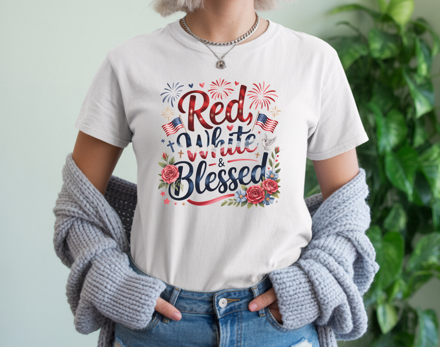 Red, White & Blessed Patriotic Graphic Tee