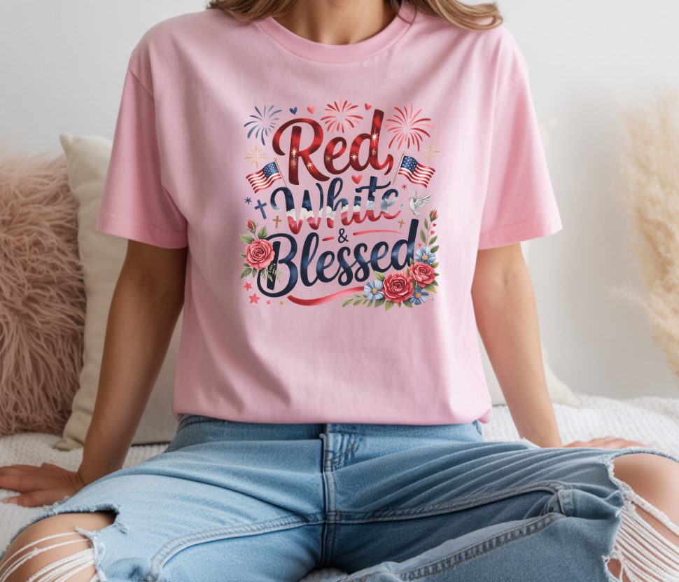 Red, White & Blessed Patriotic Graphic Tee