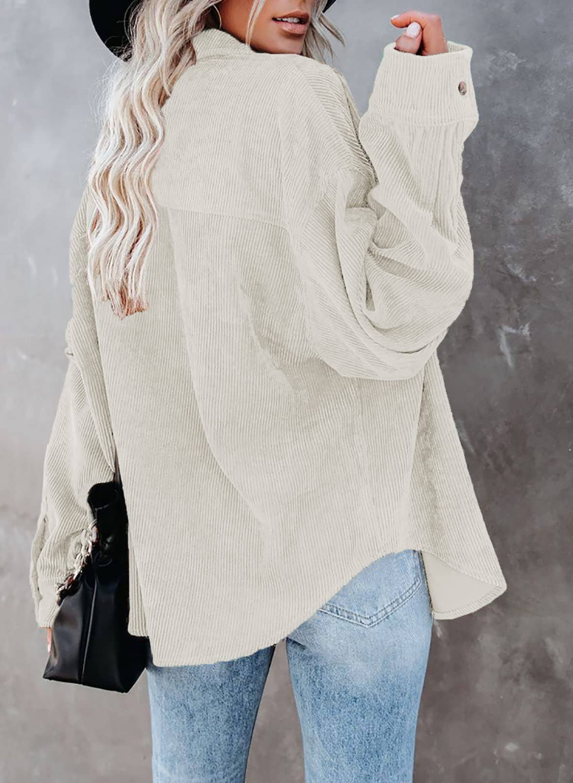 Corduroy Oversized Solid Shacket