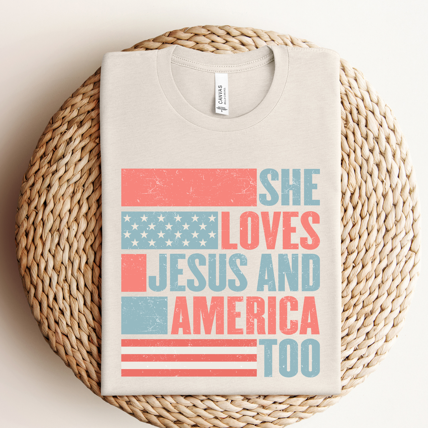She Loves Jesus and America Too Graphic Tee